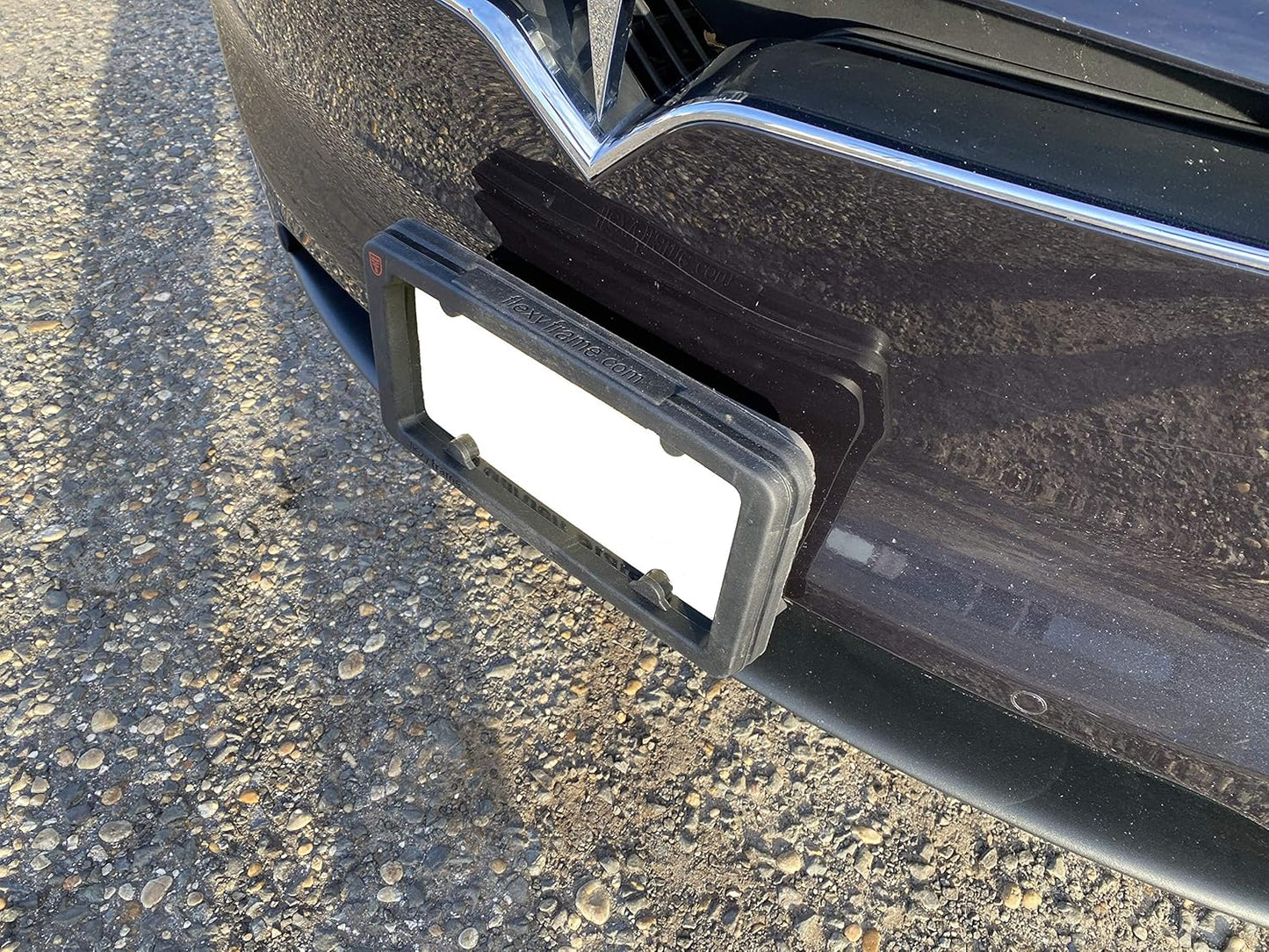 A NASA-Like Rubber Heavy Duty Front License Plate Frame Tag Holder Guard Bumper for Tesla