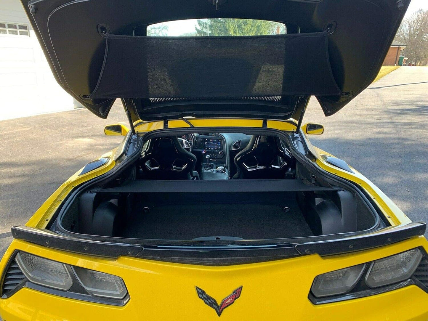 Trunk Security Upper Cargo Shade Cover for Chevrolet Corvette C7 2014-2019 (Upper No Print + Lower Shade)