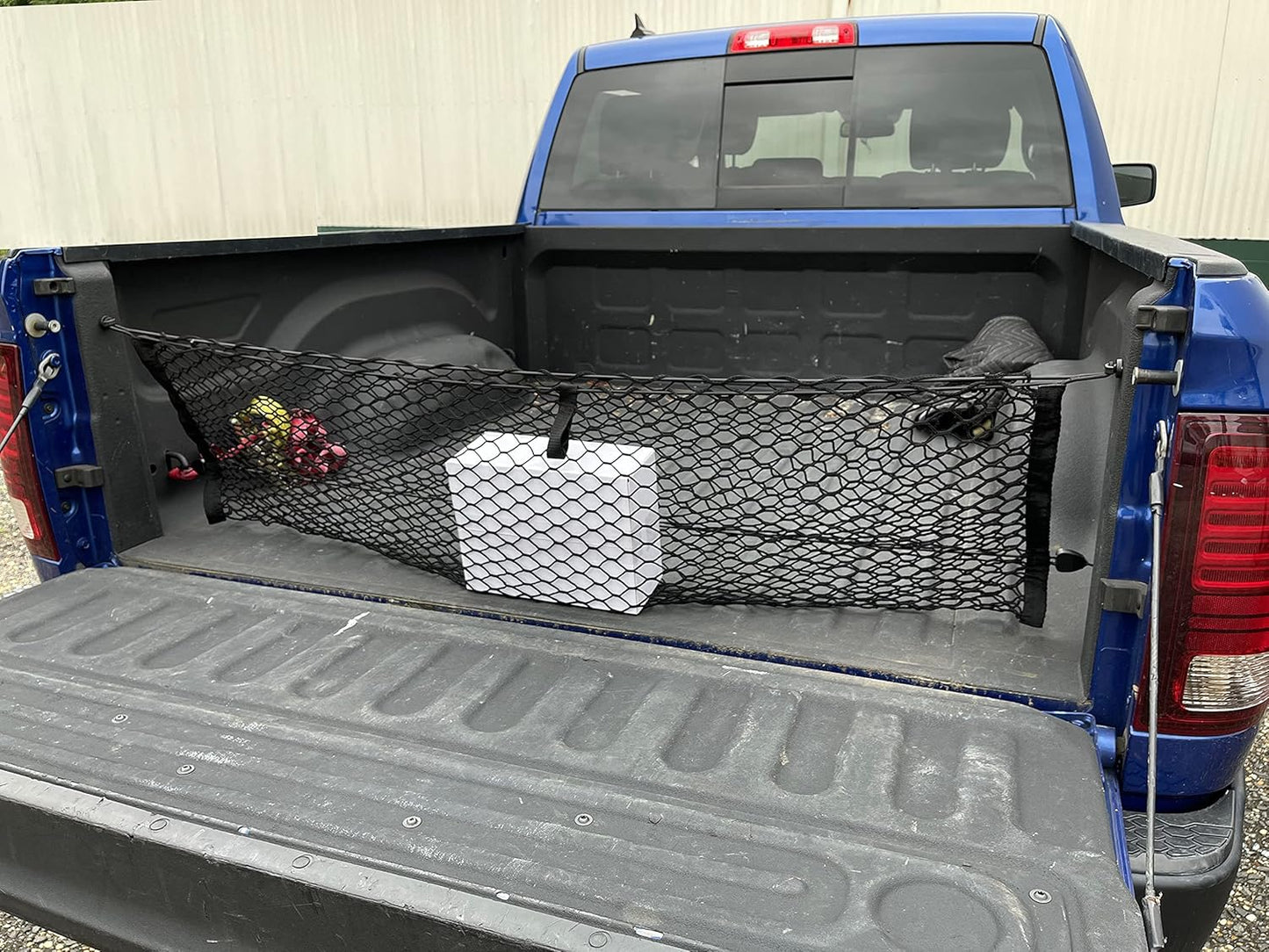 Envelope Style Trunk Cargo Net for Dodge Ram 1500 with Plastic Bed Liner SLT ST Sport TRX 2011-2024