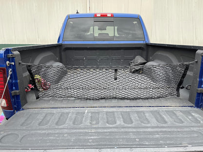 Envelope Style Trunk Cargo Net for Dodge Ram 1500 with Spray on Bed Liner SLT ST Sport TRX 2011-2024