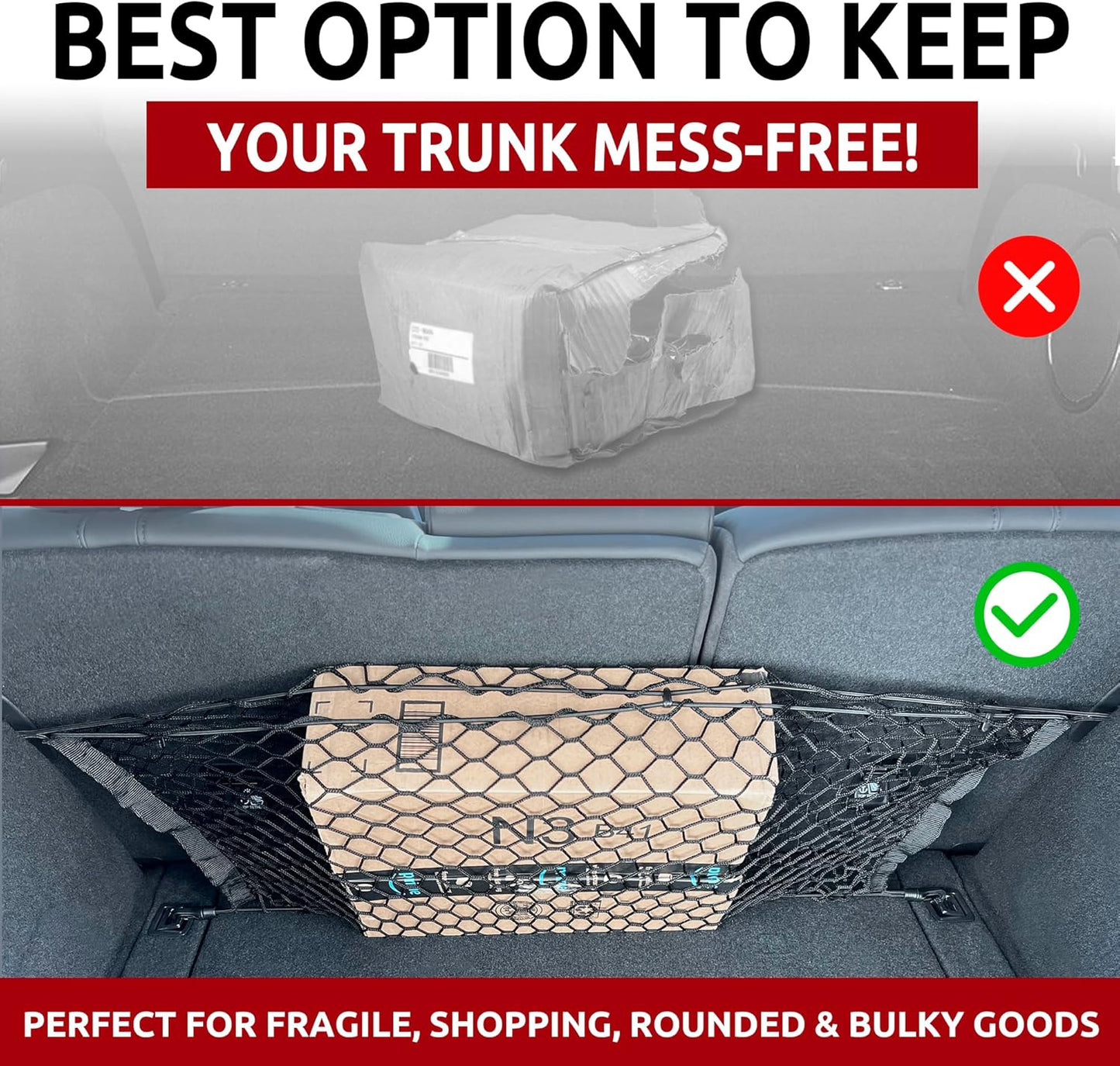 Envelope Style Trunk Cargo Net for Acura RDX 2019-2024