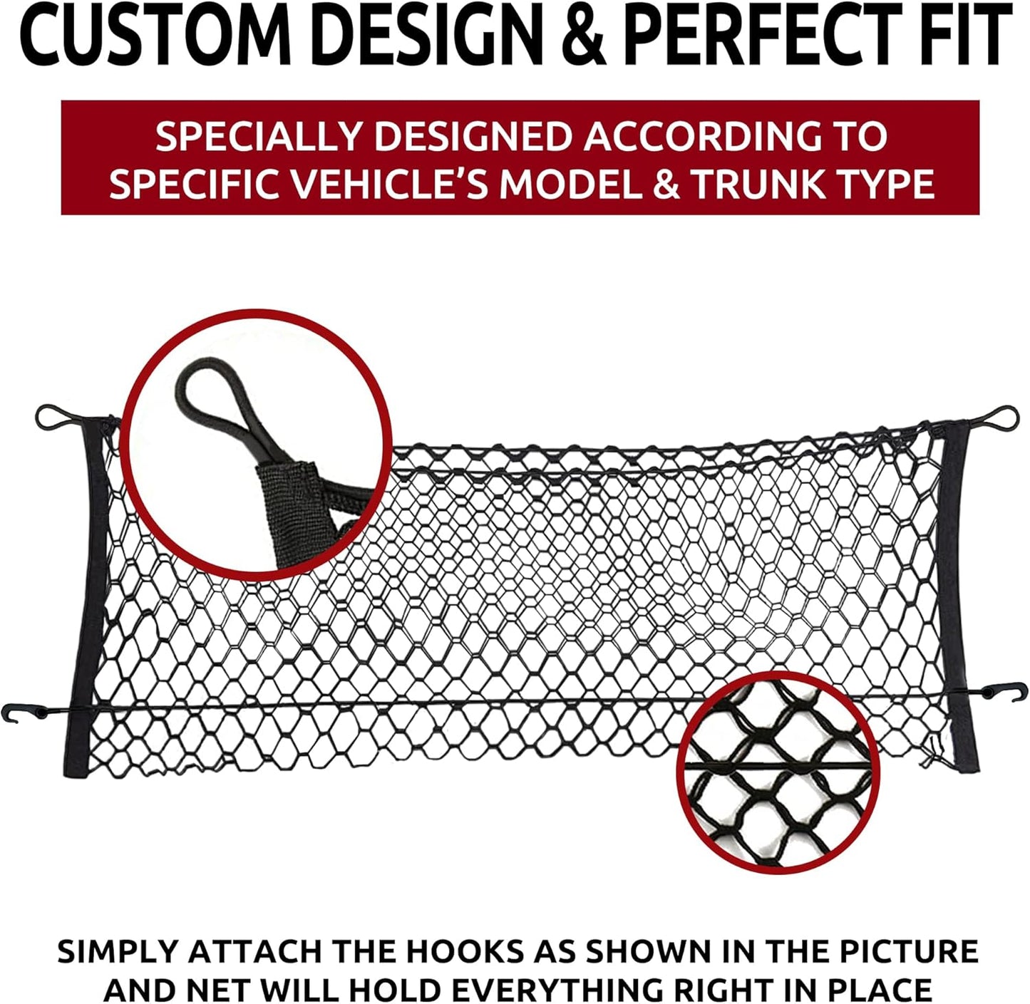 Envelope Style Trunk Cargo Net for Jeep Grand Cherokee L 7 Seats 2021-2024