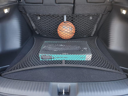 Back Seat + Floor Style Automotive Elastic Trunk Mesh Cargo Net for Honda HRV LX EX-L 2023