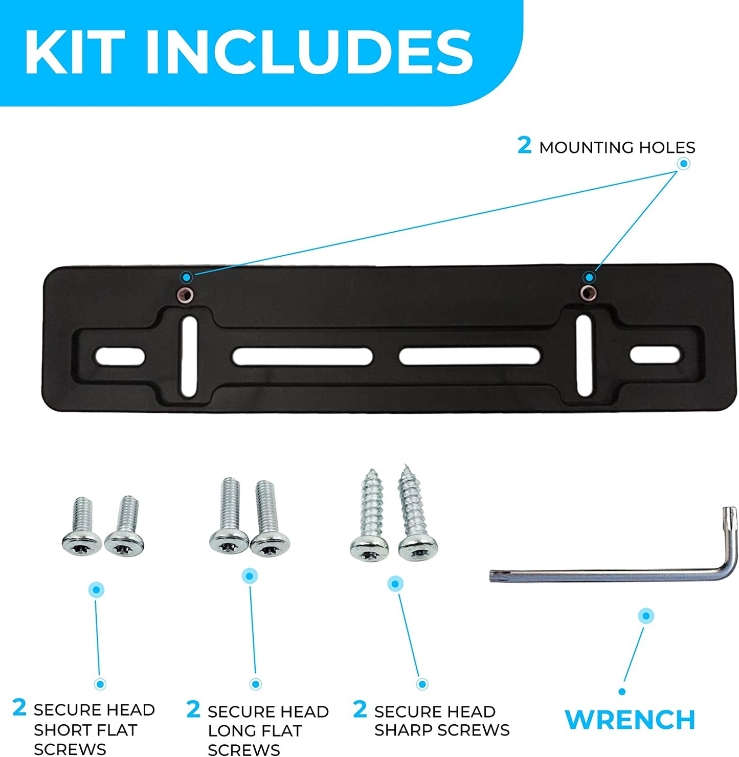 Front Bumper License Plate Mounting Bracket for Honda
